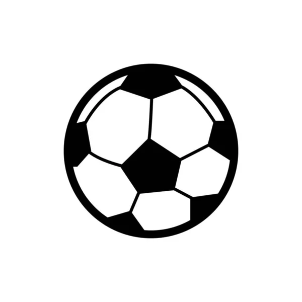 Ícone Bola Futebol Ilustração Vetorial Plana Preto Sobre Fundo Branco — Vetor de Stock
