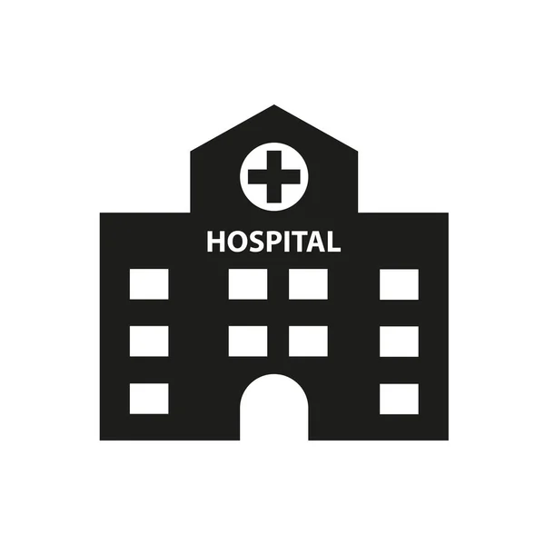 Icono Plano Del Hospital Médico Sobre Fondo Blanco — Archivo Imágenes Vectoriales