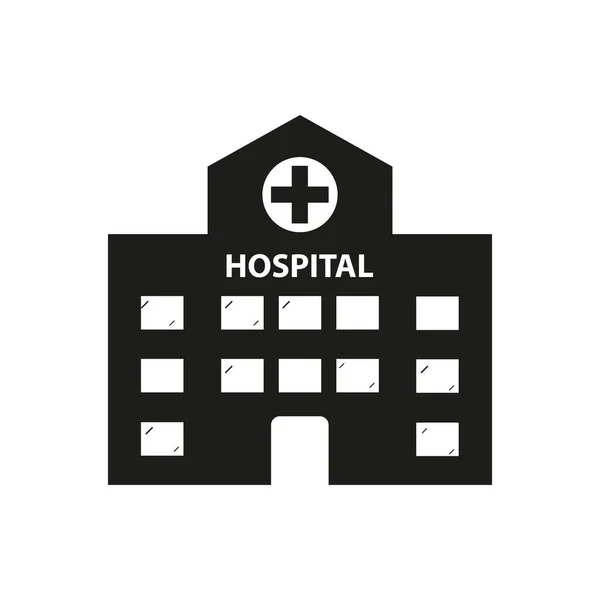 โรงพยาบาลแพทย ไอคอนแบนบนพ นหล ขาว — ภาพเวกเตอร์สต็อก