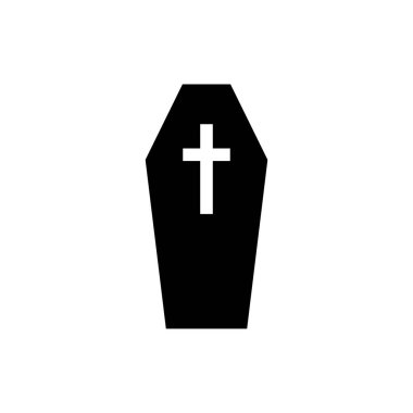 Tabut simgesi. Tabut vektör simgesi web için basit örnek