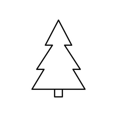 Vektör hattı köknar ağacı simgesi. İnce çizgi koleksiyonundan beyaz zemin üzerinde modern düz vektör merdiven simgesi, ana hatlı vektör illüstrasyonu