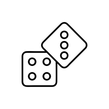 Modern çizgi tarzında kumar ikonu ya da logosu. Web sitesi tasarımı ve mobil uygulamalar için yüksek kaliteli siyah çizgili pictogram. Beyaz arkaplanda vektör illüstrasyonu.