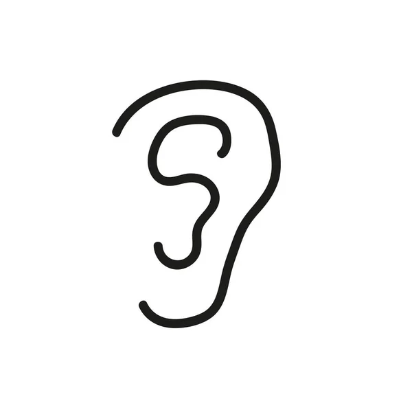 Ear Icon White Background Vector Illustration — Stock Vector