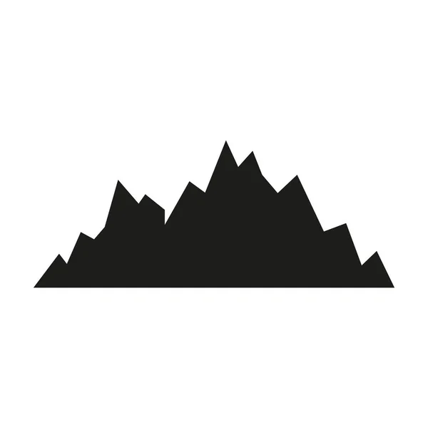Montagne Icona Vettoriale Illustrazione Vettoriale Piatta Nero Sfondo Bianco Eps — Vettoriale Stock