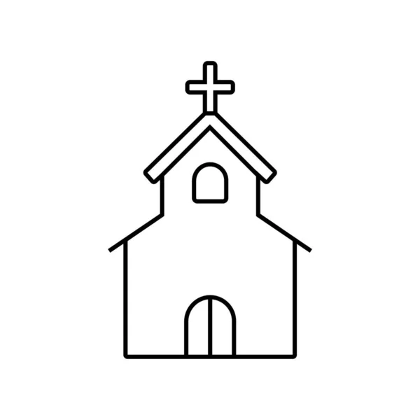 Kostel Ikona Tenká Čára Pro Web Mobilní Moderní Minimalistický Plochý — Stockový vektor