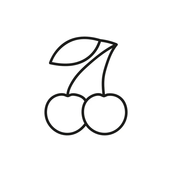 Kirschkernsymbol Kirschen Sind Ein Symbol Für Dessertfrüchte Thin Line Icon — Stockvektor