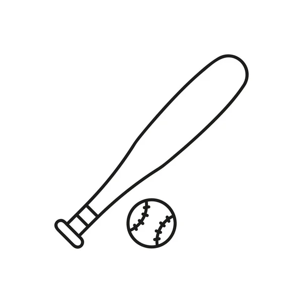 Baseball Ütő Labda Kiváló Minőségű Fekete Vázlat Piktogram Weboldal Tervezéséhez — Stock Vector