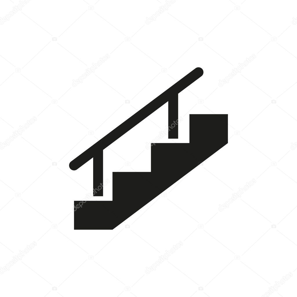 Stairs vector icon. Flat vector illustration in black on white background. EPS 10