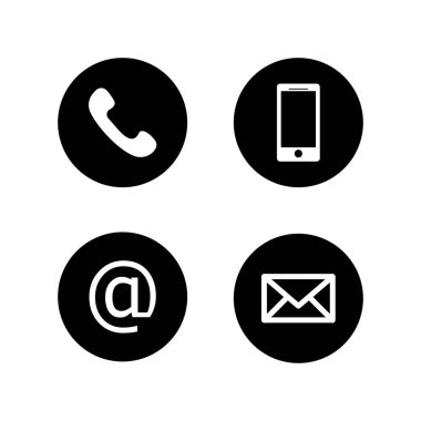 irtibat düğmeleri seti - e-posta, zarf, telefon, telefon simgeleri