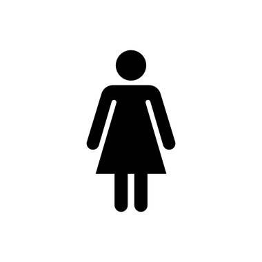 kadın simgesi. Beyaz arka plan üzerinde vektör işareti simgesi