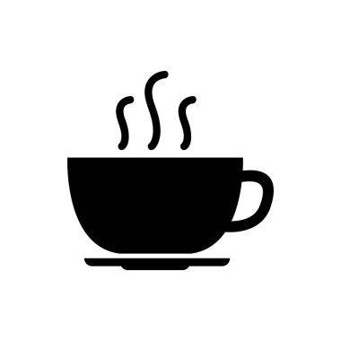 Beyaz arka planda kahve fincanı simgesi. Vektör illüstrasyonu