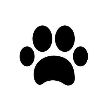 Beyaz arkaplanda pençe izi simgesi. vektör illüstrasyonu