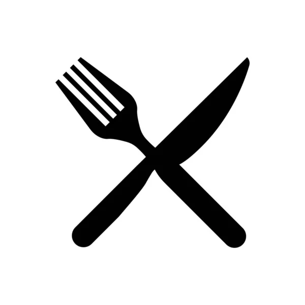 Fork Knife Restaurant Ícone Sobre Fundo Branco Ilustração Vetorial —  Vetores de Stock