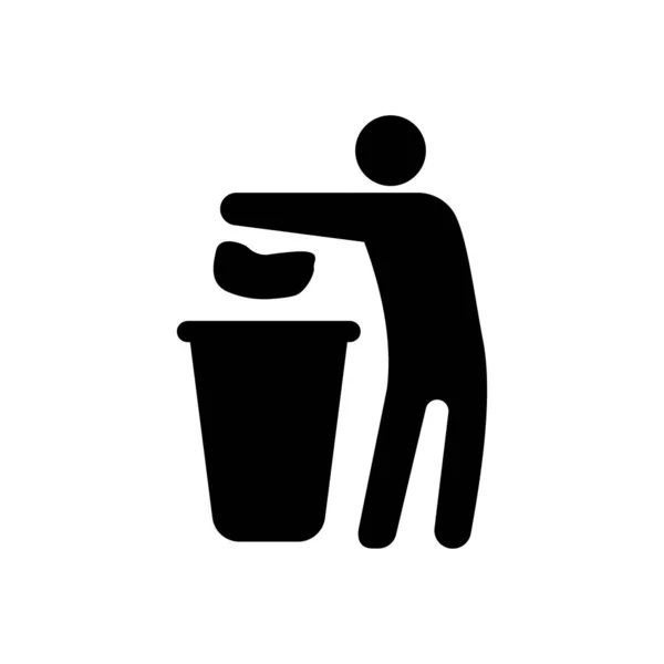 Tidy Man Symbool Geen Afval Pictogram Schoon Houden Zich Ontdoen — Stockvector