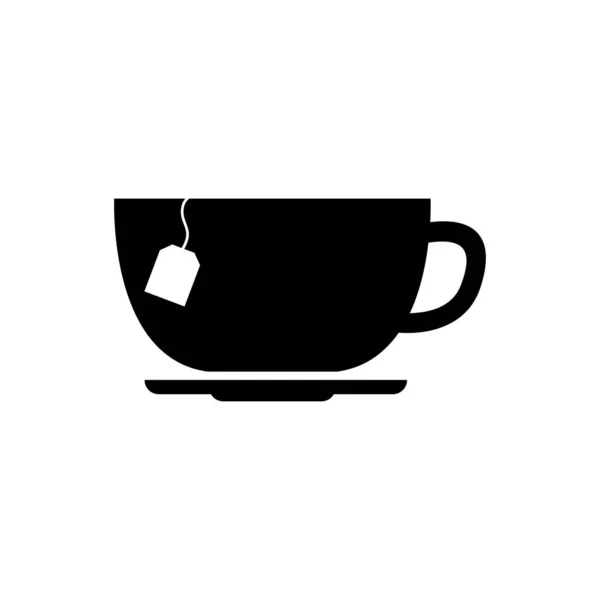 Κύπελλο Εικονίδιο Τσάντα Τσάι Λευκό Φόντο Εικονογράφηση Διανύσματος — Διανυσματικό Αρχείο