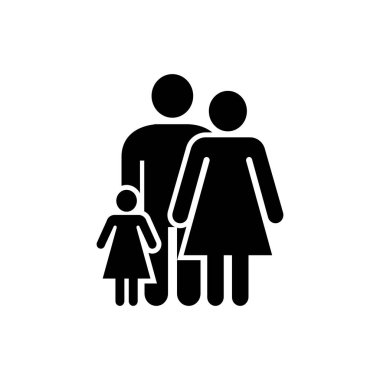 Beyaz arkaplanda Aile Simgesi Vektörü İllüstrasyonu.