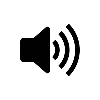 Beyaz arka planda Hoparlör Sesi simgesi. Vektör çizimi