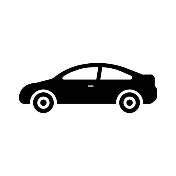 简单的汽车病媒 扁平的驼背象征 白色背景上完美的黑色象形文字插图 — 图库矢量图片