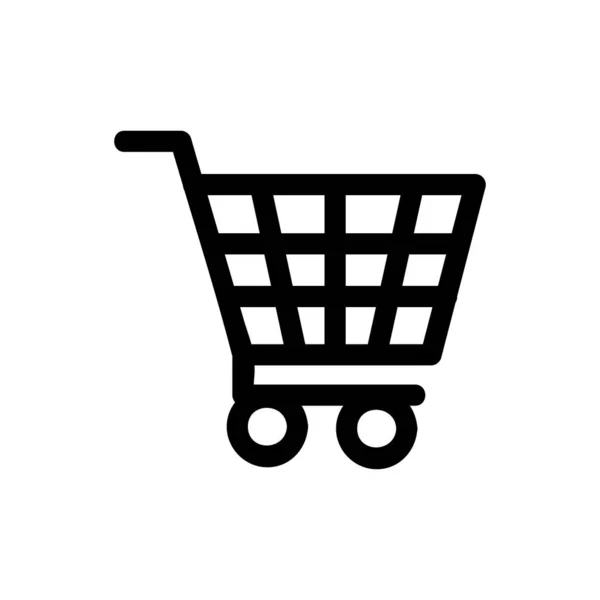 Shopping Cart Ikonen Vit Bakgrund Vektorillustration — Stock vektor