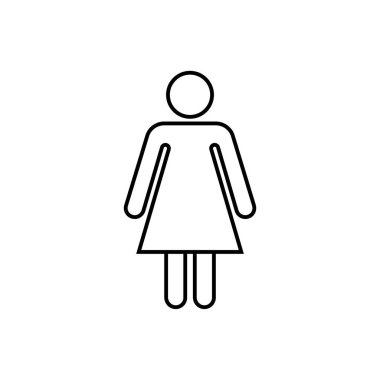 Kadınlar simge vektör, beyaz arka plan üzerinde izole işareti kadın
