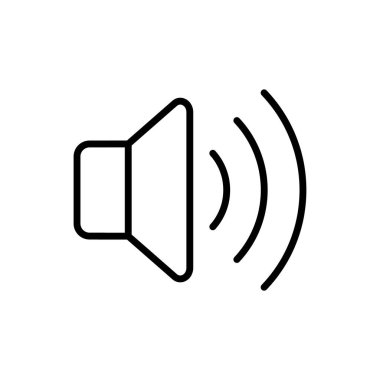 Ses vektörü simgesi, müzik hacmi sembolü. Web sitesi veya mobil uygulama için modern, basit düz vektör çizimi