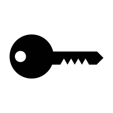 Anahtar sembol beyaz arkaplanda izole edildi. Vektör illüstrasyonu