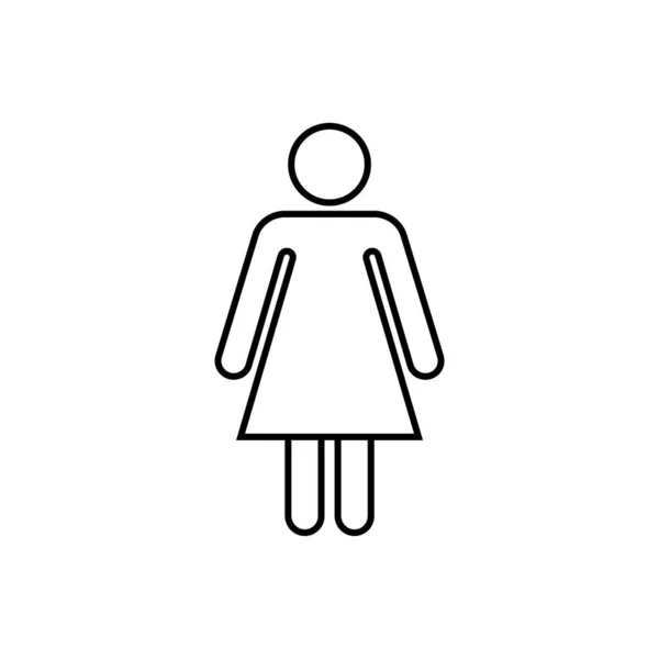 女性アイコン ベクトルは 白い背景で隔離 女性サインします — ストックベクタ