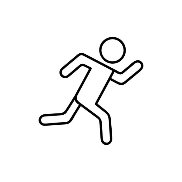 Hombre Corriendo Silueta Vector Icono Sobre Fondo Blanco Estilo Plano — Vector de stock