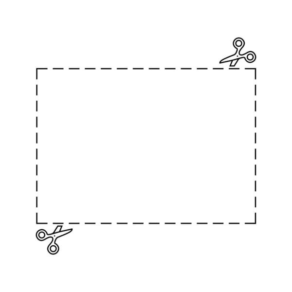 Illustration Eines Ausgeschnittenen Gutscheinrechtecks Mit Scherenvektor — Stockvektor