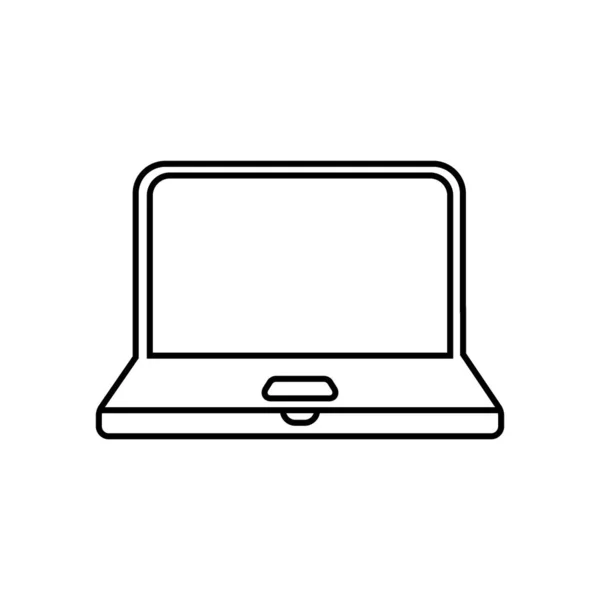 Laptop Line Icon Auf Weißem Hintergrund Die Dünnen Höhenlinien — Stockvektor