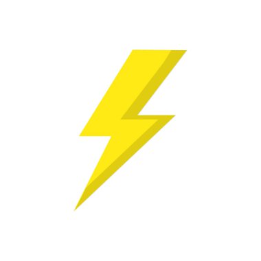 Beyaz arkaplanda flaş düz simge. Vektör İllüstrasyonu