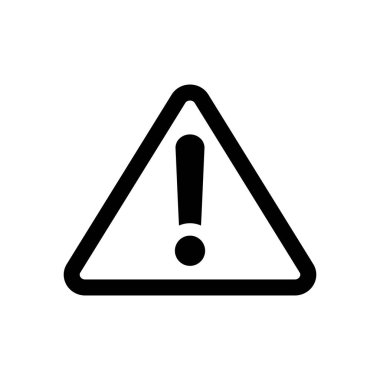 Beyaz arka planda ünlem tehlikesi işareti var. Vektör İllüstrasyonu