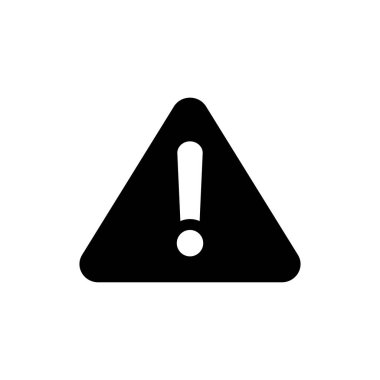 Beyaz arka planda ünlem tehlikesi işareti var. Vektör İllüstrasyonu