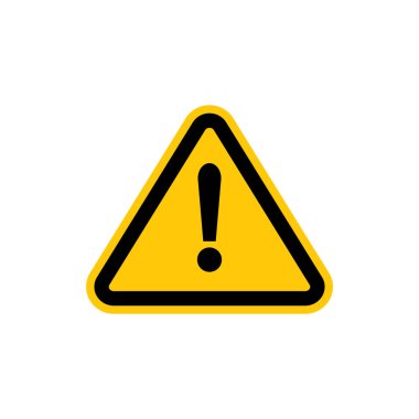 Beyaz arka planda ünlem tehlikesi işareti var. Vektör İllüstrasyonu