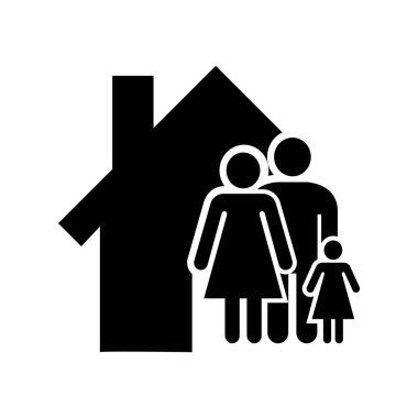 Beyaz arka plan üstünde aile kutsal kişilerin resmi. Vektör çizim