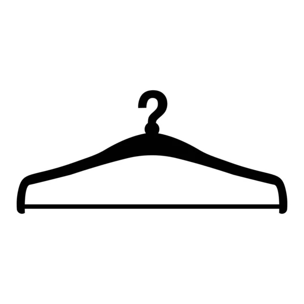 Kleding Hanger Pictogram Witte Achtergrond Vector Illustratie — Stockvector