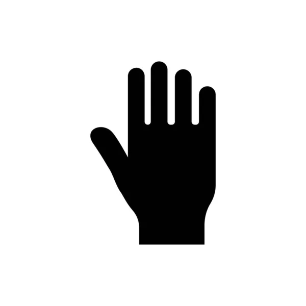 Hand Icoon Vector Solide Logo Pictogram Geïsoleerd Wit Pixel Perfecte — Stockvector