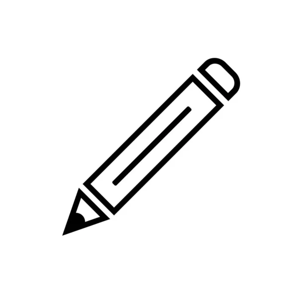 Bleistift Vektor Symbol Schwarz Auf Weißem Hintergrund — Stockvektor