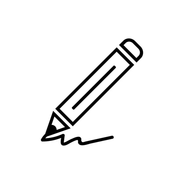 Bleistift Icon Vektor Perfekte Abbildung Des Schwarzen Piktogramms Auf Weißem — Stockvektor