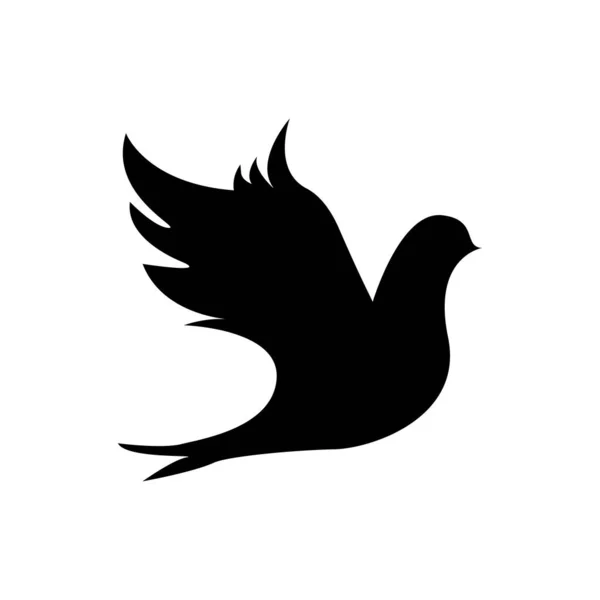 Birds Silhouettes Icono Plano Sobre Fondo Blanco Ilustración Vectorial — Vector de stock