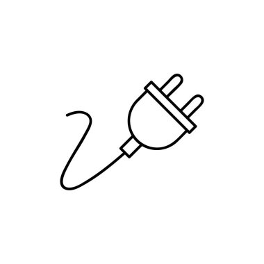 Arka planda trend düz stil elektrik prizi simgesi izole edildi. Web sitenizin tasarımı için elektrik prizi simgesi. Vektör illüstrasyonu, EPS10.