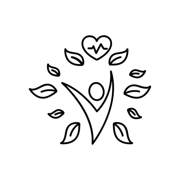 Sağlıklı yaşam tarzı logo çizgisi web ve mobil için ince çizgi, modern minimalist düz tasarım.