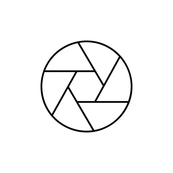 Значок Затвора Камеры Контур Векторного Знака Линейная Пиктограмма Выделенная Белом — стоковый вектор