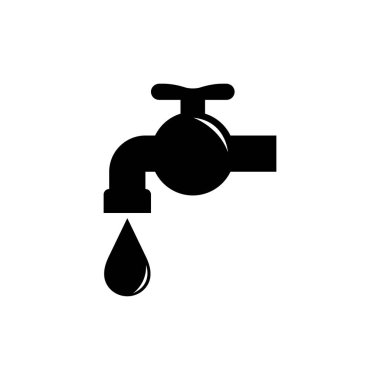 Mutfak musluğu simgesi stok vektör çizimi düz tasarım biçimi