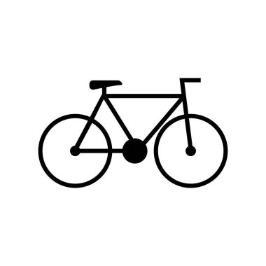 Beyaz arkaplanda bisiklet simgesi. Vektör illüstrasyonu.