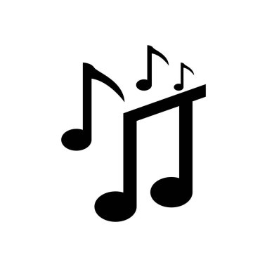 Vektör müziği Simge vektör çizimi düz tasarım biçimi