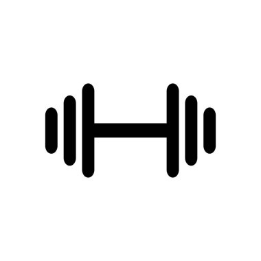 Jimnastik ikonu için Dumbbell, siyah işaret tasarımı