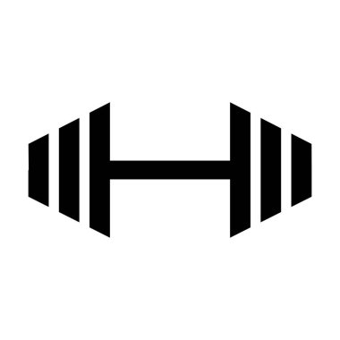 Jimnastik ikonu için Dumbbell, siyah işaret tasarımı