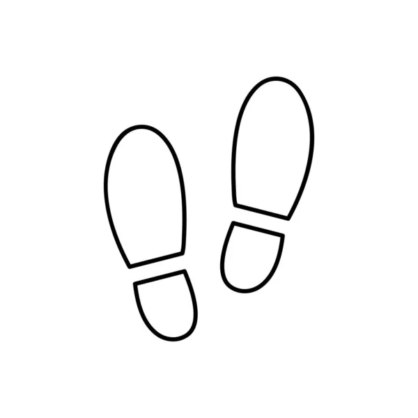 Ícone Contorno Pegada Isolado Fundo Branco Ilustração Linha Impressão Sapato —  Vetores de Stock