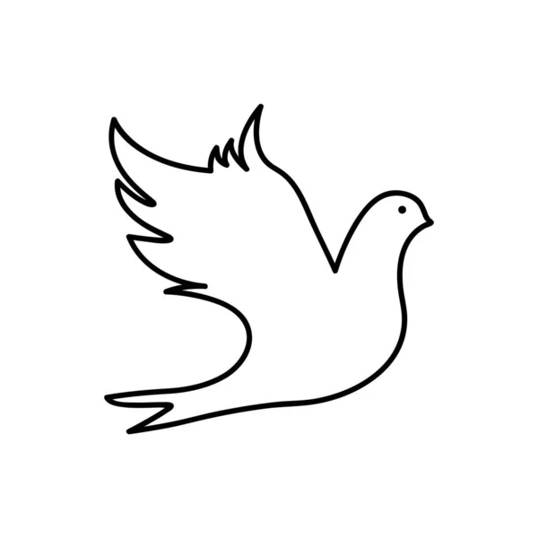 Paloma Icono Pájaro Ilustración Aislada Sobre Fondo Blanco Eps Diseño — Vector de stock